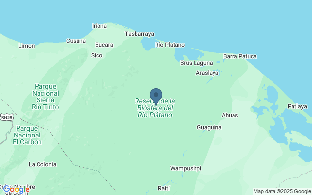 Kaart met locatie Biosfeerreservaat R�o Pl�tano